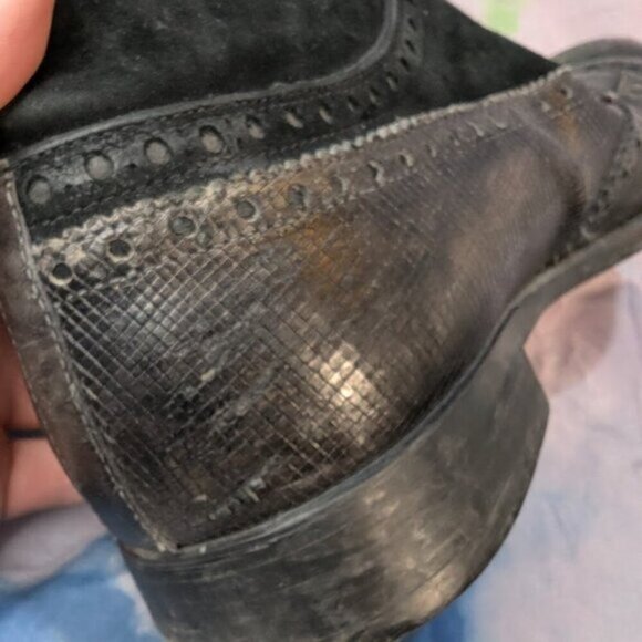 Magnanni Black Leather and Suede Oxford Derby Dress Boots Men Size 42.5 - Picture 7 of 14